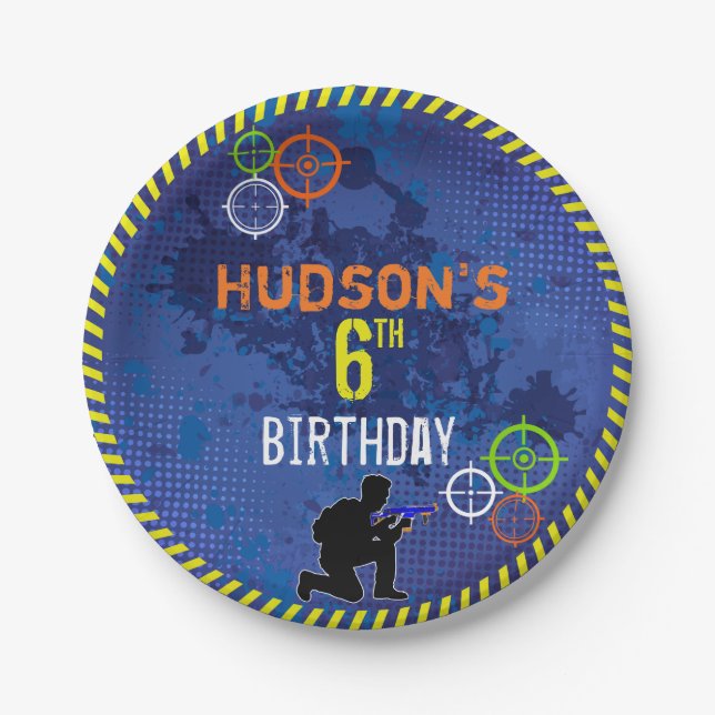 Dart Birthday Party Blaster Wars Food Pappteller (Vorderseite)