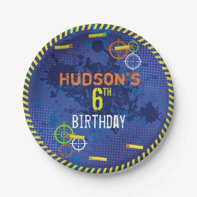 Dart Birthday Party Wars Food Pappteller (Vorderseite)