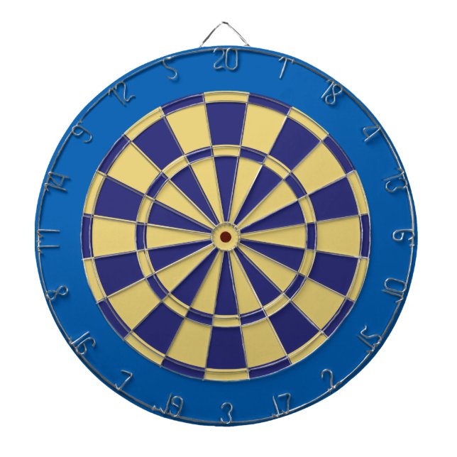 Dart Board: Altes Gold, Marine und Blau Dartscheibe (vorne)