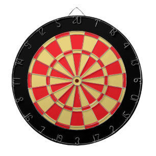 Dart Board: Altes Gold, Rot und Schwarz Dartscheibe