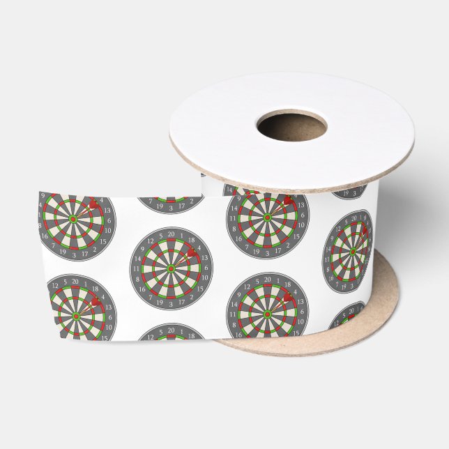 Dart Board auf Weiß Satinband (Spule)