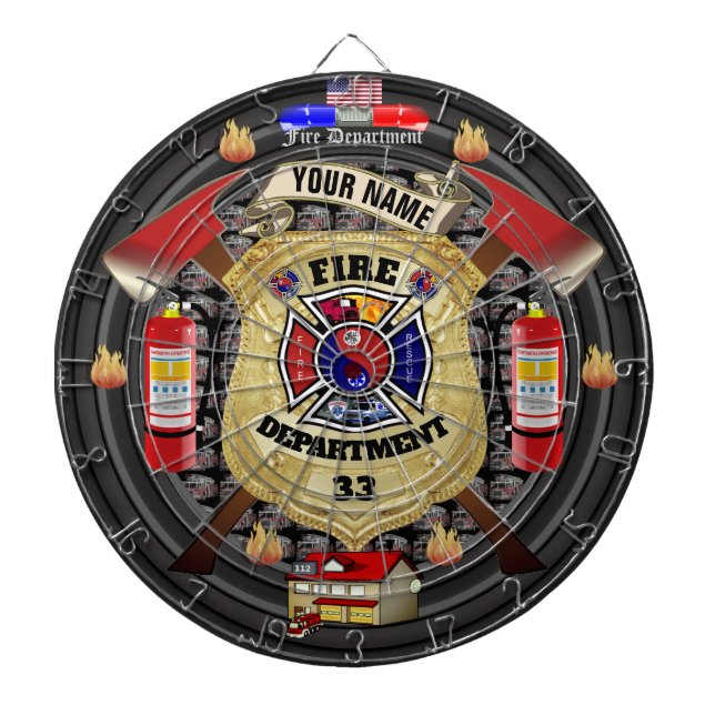 Dart Board der personalisierten Feuerwehr Dartscheibe (vorne)