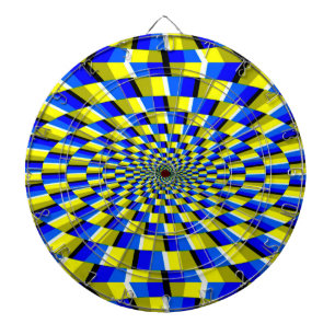 Dart Board/Gelb/Blau Abstrakt Dartscheibe