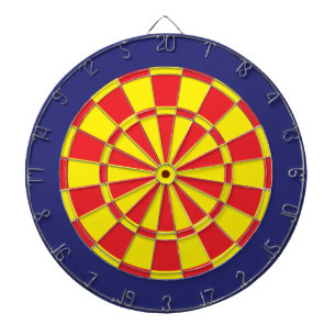 Dart Board: Gelb, Rot und Navy Blau Dartscheibe