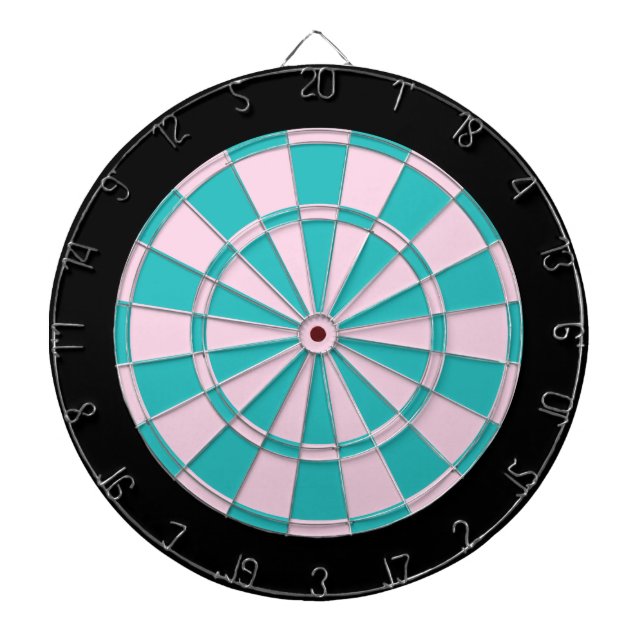 Dart Board: Hellrosa, Türkis und Schwarz Dartscheibe (vorne)
