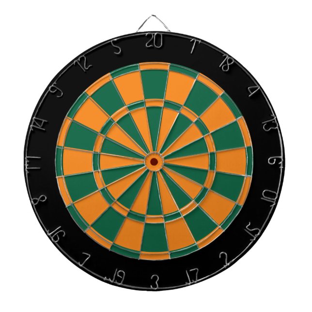 Dart Board: orange, dunkelgrün und schwarz Dartscheibe (vorne)