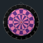 Dart Board: rosa, Lila und schwarz Dartscheibe<br><div class="desc">Rosa,  Lila und schwarz gefärbtes Dart Board Spiel inklusive 6 Messingdarts</div>