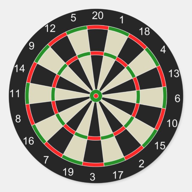 Dart Board Runder Aufkleber (Vorderseite)