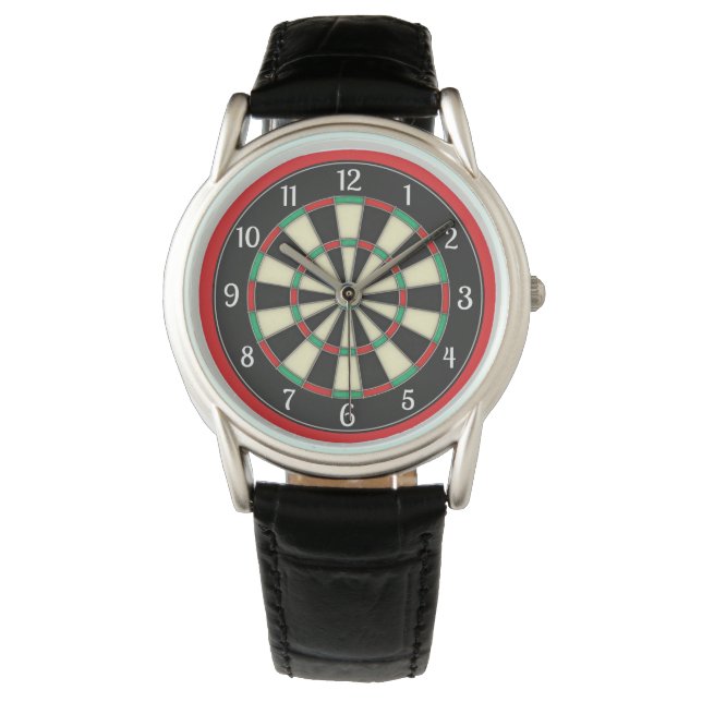 Dart Board Sporty Style Armbanduhr (Vorderseite)