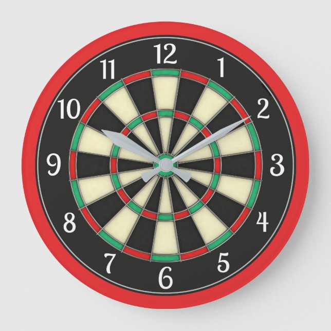Dart Board Style Man Cave Große Wanduhr (Vorderseite)