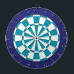 Dart Board: Weiß, Aquamarin und Marine blau Dartscheibe<br><div class="desc">Weiße, Aquamarine und dunkelblaue Dart Brettspiele inklusive 6 Messingdarts</div>