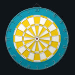 Dart Board: Weiß, goldgelb und Aquamarin Dartscheibe<br><div class="desc">Weißes,  goldgelbes und Aquamarin gefärbtes Dart Board Spiel inklusive 6 Messingdarts</div>