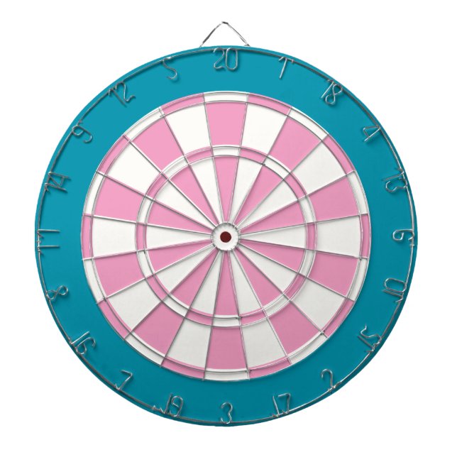 Dart Board: weiß, rosa und Aquamarin Dartscheibe (vorne)