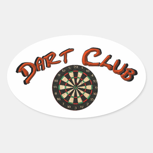 Dart Club Logo Oval Aufkleber Weiß (Vorderseite)