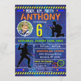 Dart Foto Invite Dart Gun Birthday Party Einladung