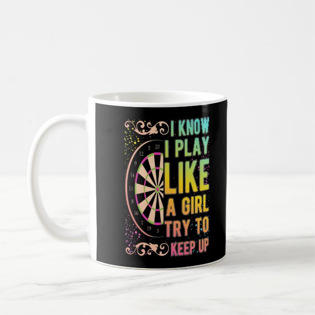 Dart Girl Dartboard Queen Female Dart Lover Kaffeetasse (Links)