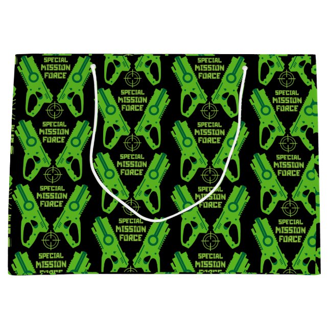 Dart Gun Battle Birthday Große Geschenktüte (Vorderseite)