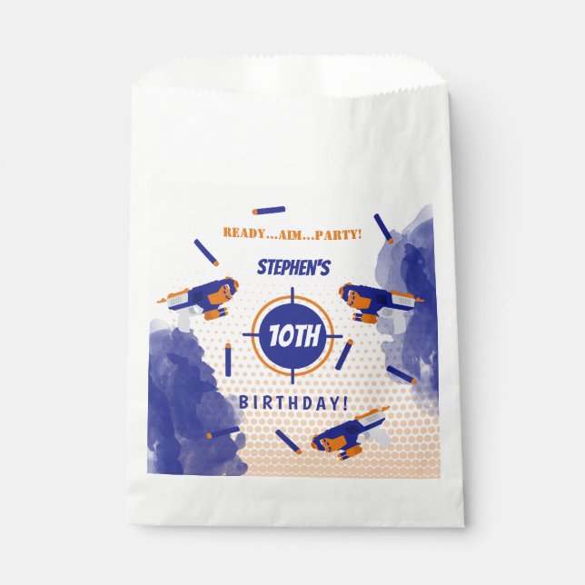 Dart Gun Battle War Boys Birthday Party Geschenktütchen (Vorderseite)