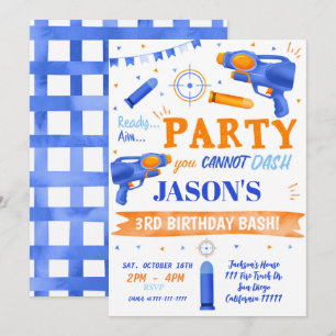 Dart Gun Birthday Einladungen