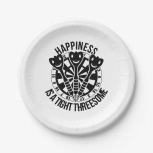 Dart Happiness ist eine knappe Drohung Pappteller