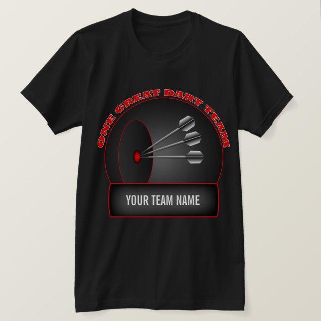 Dart League Great Team Mens Black T - Shirt (Design vorne)