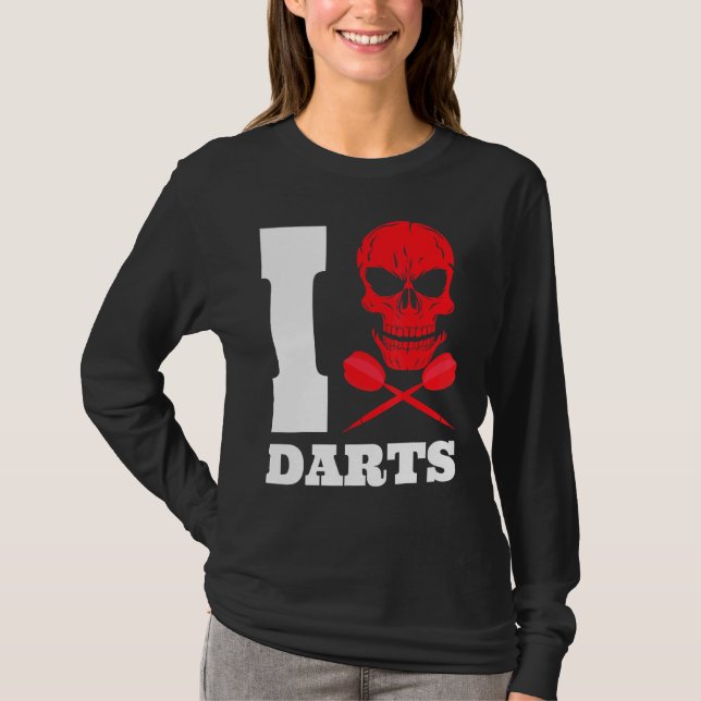 Dart Pfeile Schädel 180 T-Shirt (Vorderseite)
