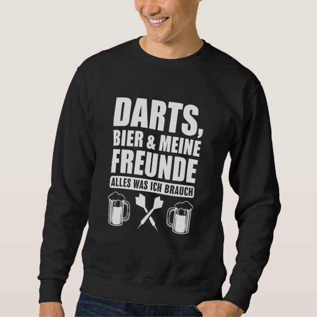 Dart Player 180 100 und 80 Biere Sweatshirt (Vorderseite)