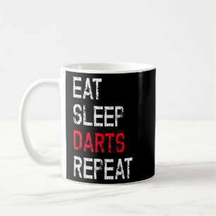 Dart Player Team Funny Sprichwort isst Sleep Darts Kaffeetasse