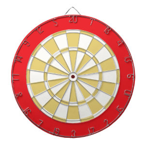 Dart-Scheibe: Weiß, Altgold und Rot Dartscheibe