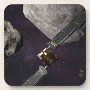 Dart Spacecraft und Liciacube vor der Einwirkung Getränkeuntersetzer