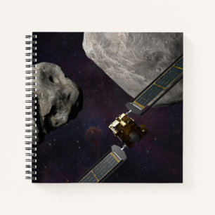 Dart Spacecraft und Liciacube vor der Einwirkung Notizbuch
