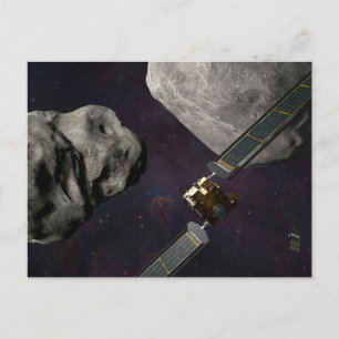 Dart Spacecraft und Liciacube vor der Einwirkung Postkarte