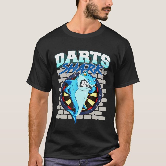 Dart Team Player Shark Dartboard Angebot T-Shirt (Vorderseite)