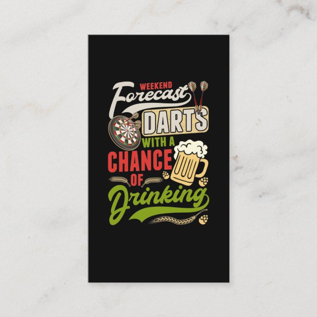 Dart Throwing Dartboard 180 Darts and Bier Visitenkarte (Vorderseite)