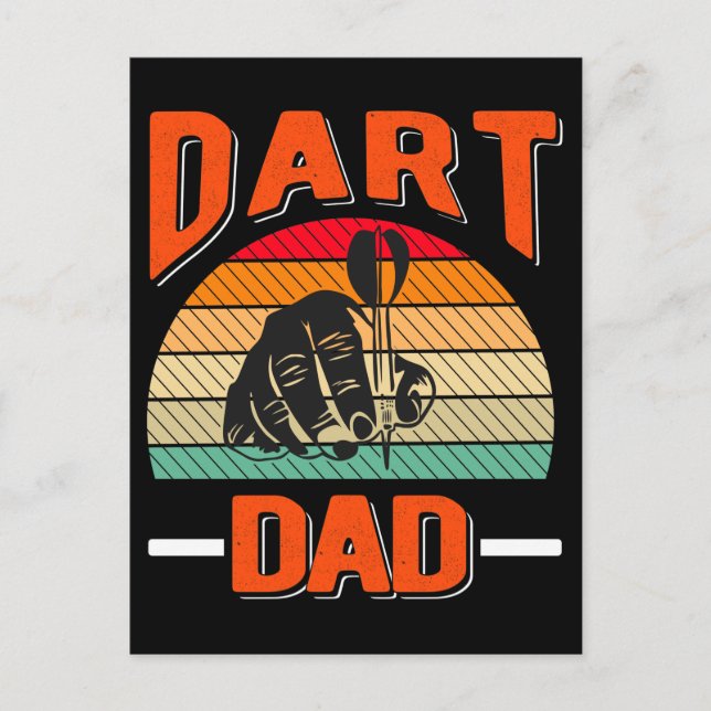 Dart Vater Dartboard Vathers Day Postkarte (Vorderseite)
