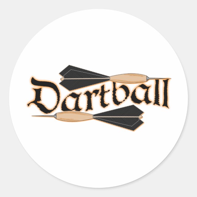 Dartball Darts Runder Aufkleber (Vorderseite)