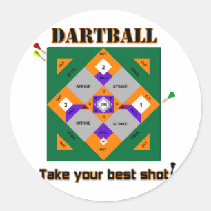 Dartball Runder Aufkleber