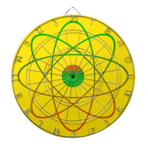 Dartboard aus atomarem Metall, gelb Dartscheibe