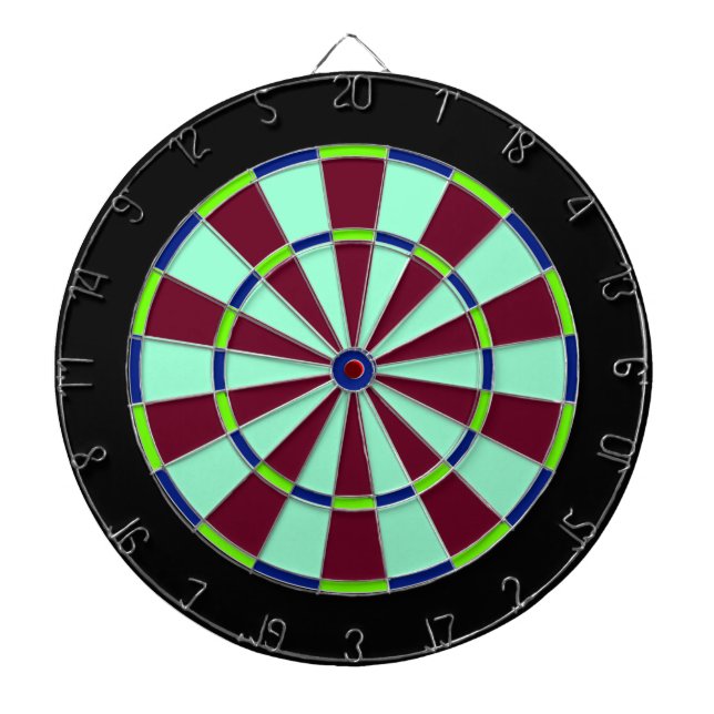 Dartboard aus blau, gelb, rot und weiß dartscheibe (vorne)