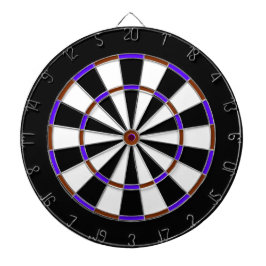Dartboard aus weißem, schwarzem, braunem und blaue dartscheibe