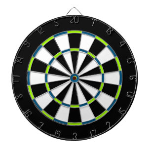 Dartboard aus weißem, schwarzem, gelbem und blauem dartscheibe