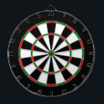 Dartboard aus weißem, schwarzem, rotem und grünem  dartscheibe<br><div class="desc">Ein schwarzes,  weißes,  rotes und grünes Metallkäfig-Dartboard mit schwarzen Zahlen gibt Ihrer Männerhöhle viel Spaß. Das kann aber für jeden in der Familie genutzt werden. Die Farben Rot,  Braun,  Blau,  Gold und vieles mehr sind in majestätischen Farben gehalten.</div>
