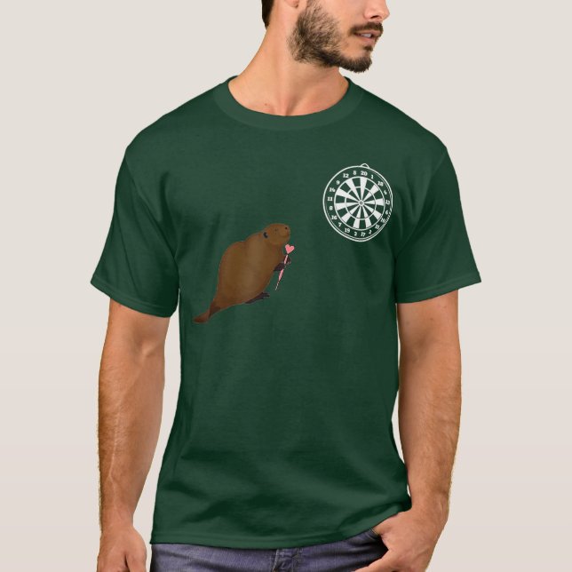 Dartboard Beavers Darts Nutria Bullseye Dart T-Shirt (Vorderseite)