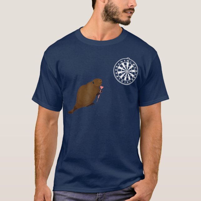 Dartboard Beavers Darts Nutria Bullseye Dart T-Shirt (Vorderseite)