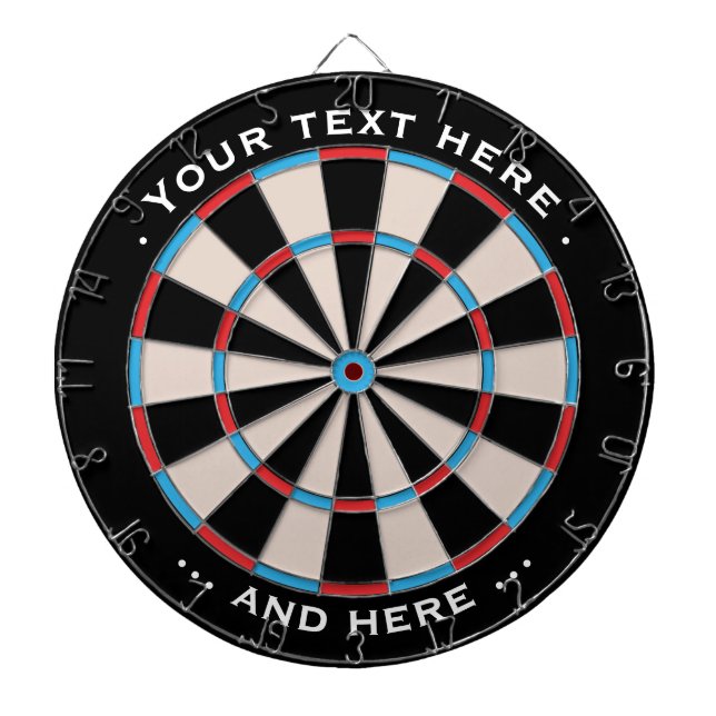 Dartboard Blue Classic Benutzerdefinierter Text Ge Dartscheibe (vorne)
