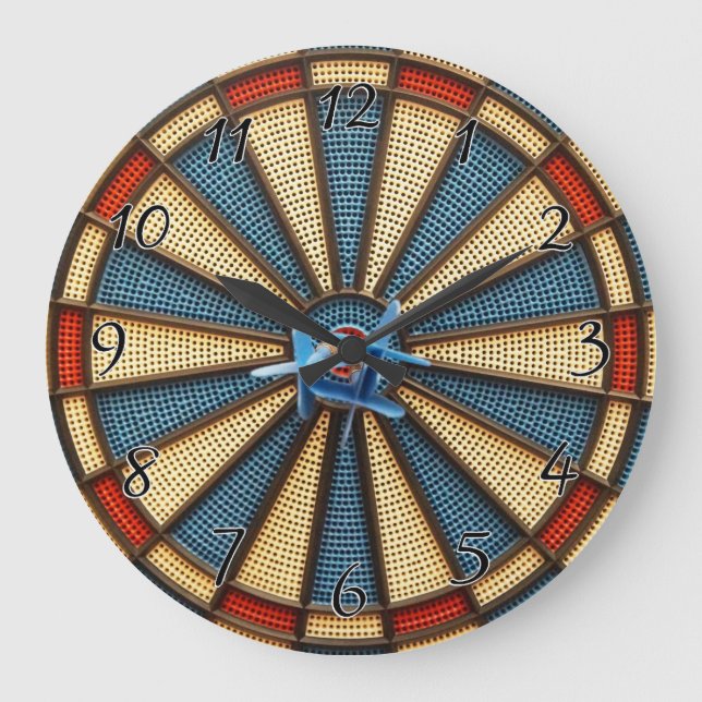 Dartboard Bullseye Große Wanduhr (Vorderseite)