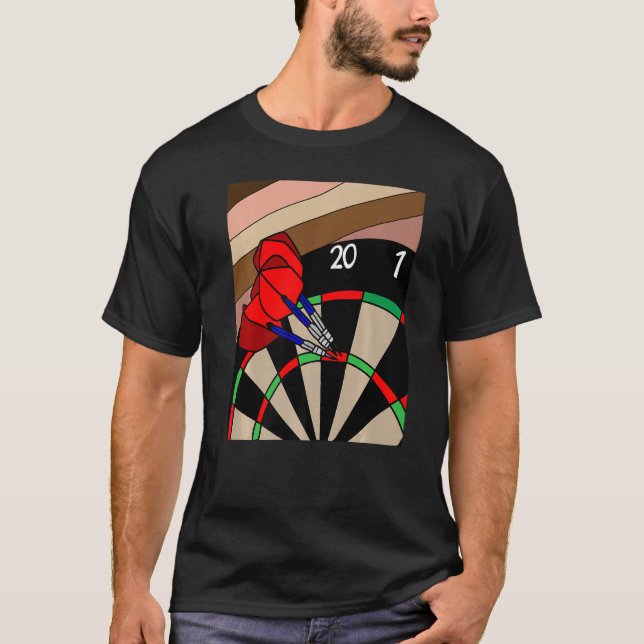 Dartboard Dart Player mit Dartboard T-Shirt (Vorderseite)