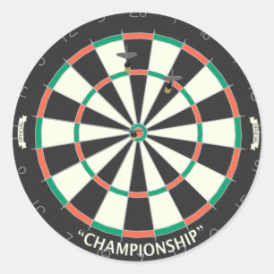 Dartboard & Darts: 3D-Modell: Runder Aufkleber