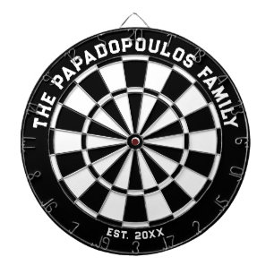 Dartboard der Schwarz-Weiß-Familie mit Dartboard Dartscheibe