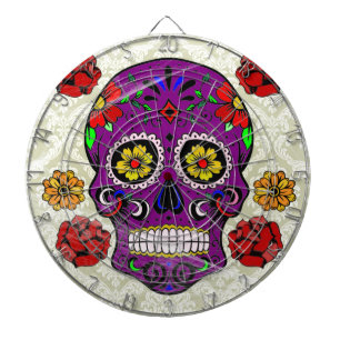 Dartboard des lila Zuckerschädels (Tag der Toten) Dartscheibe